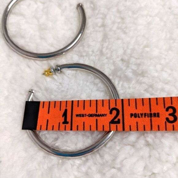 Vintage Bundle Silvertone Hoop & Square Earrings - 2 pair Bundle - Picture 8 of 11